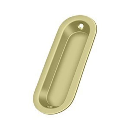 DELTANA Flush Pull, Oblong, 3-1/2x 1-1/4x 5/16 in Unlacquered Brass FP223U3-UNL